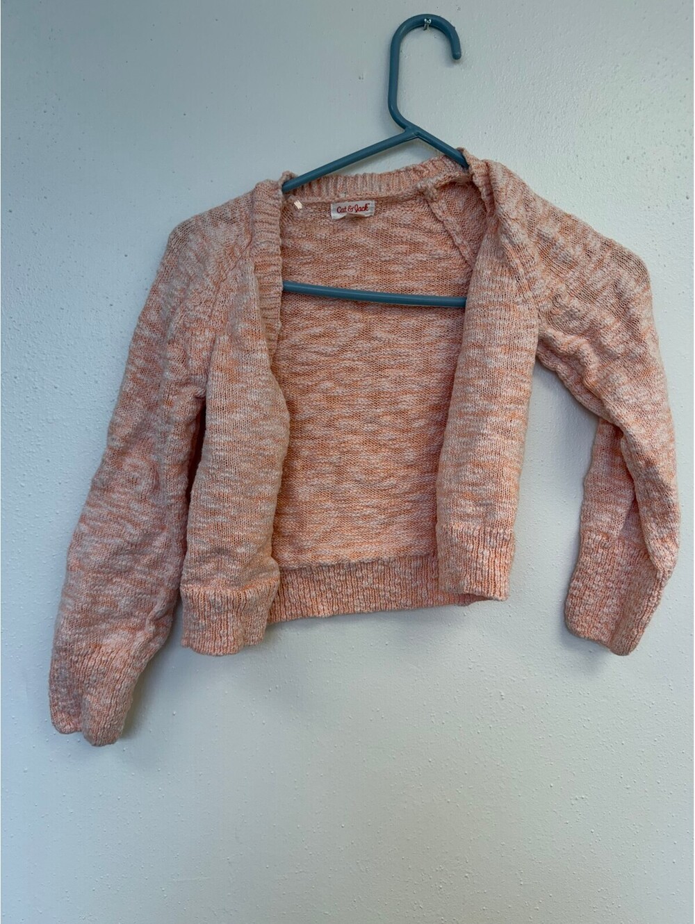 Cat & Jack Girls' Peach Knit Cardigan Size S (6/7)